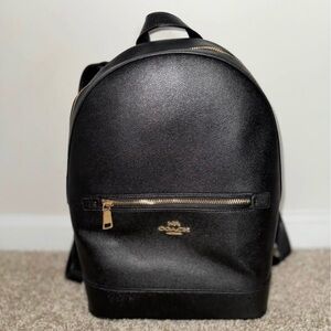 Coach Black Backpack with Gold Accents